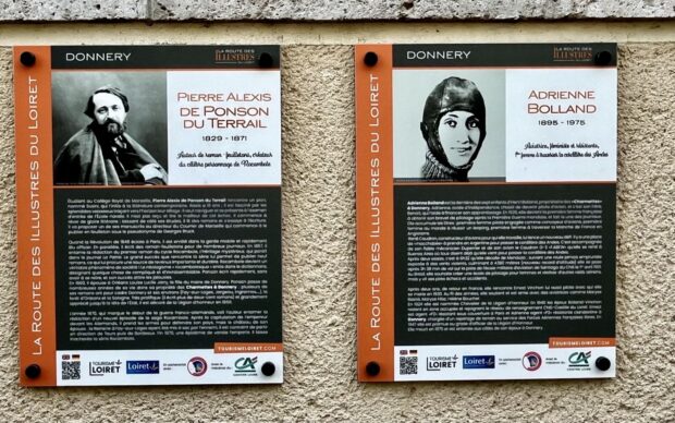 Plaques Ponson du Terrail et Adrienne Bolland, Donnery, 21 septembre 2024