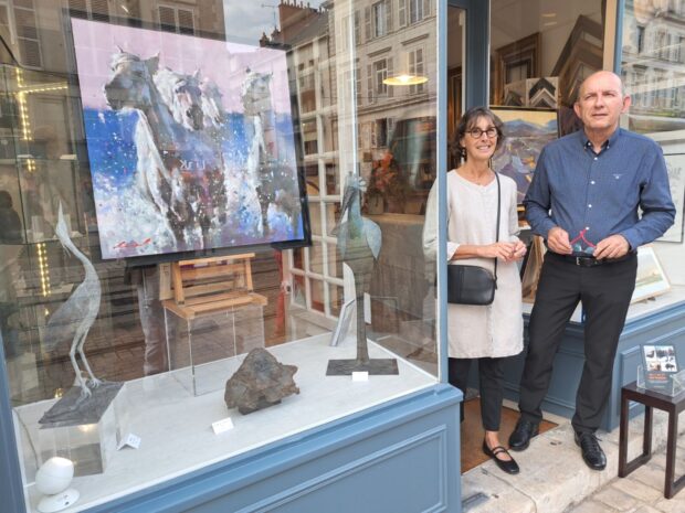 Philippe Vasseur et la sculptrice Pascale Benéteau. Photo JDB